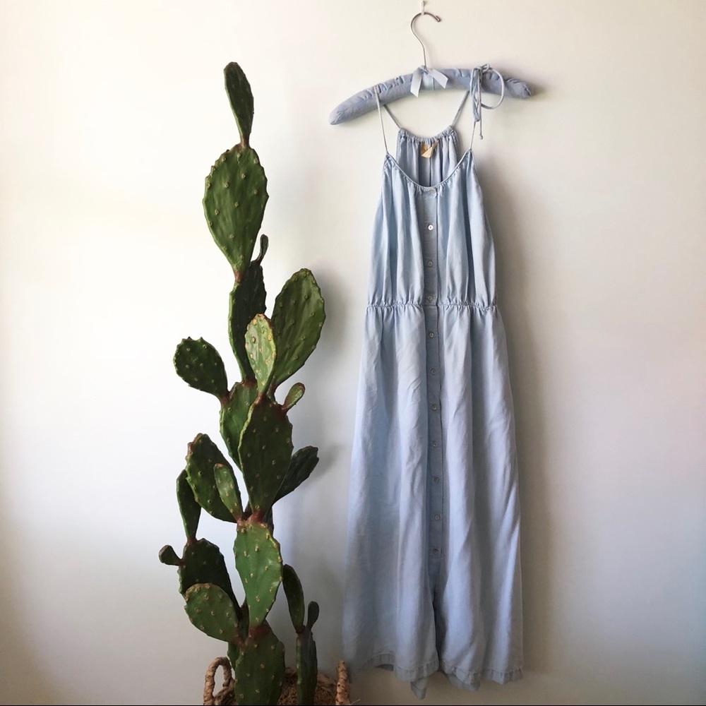 FINAL MARKDOWN - EUC Zara chambray maxi button down dress